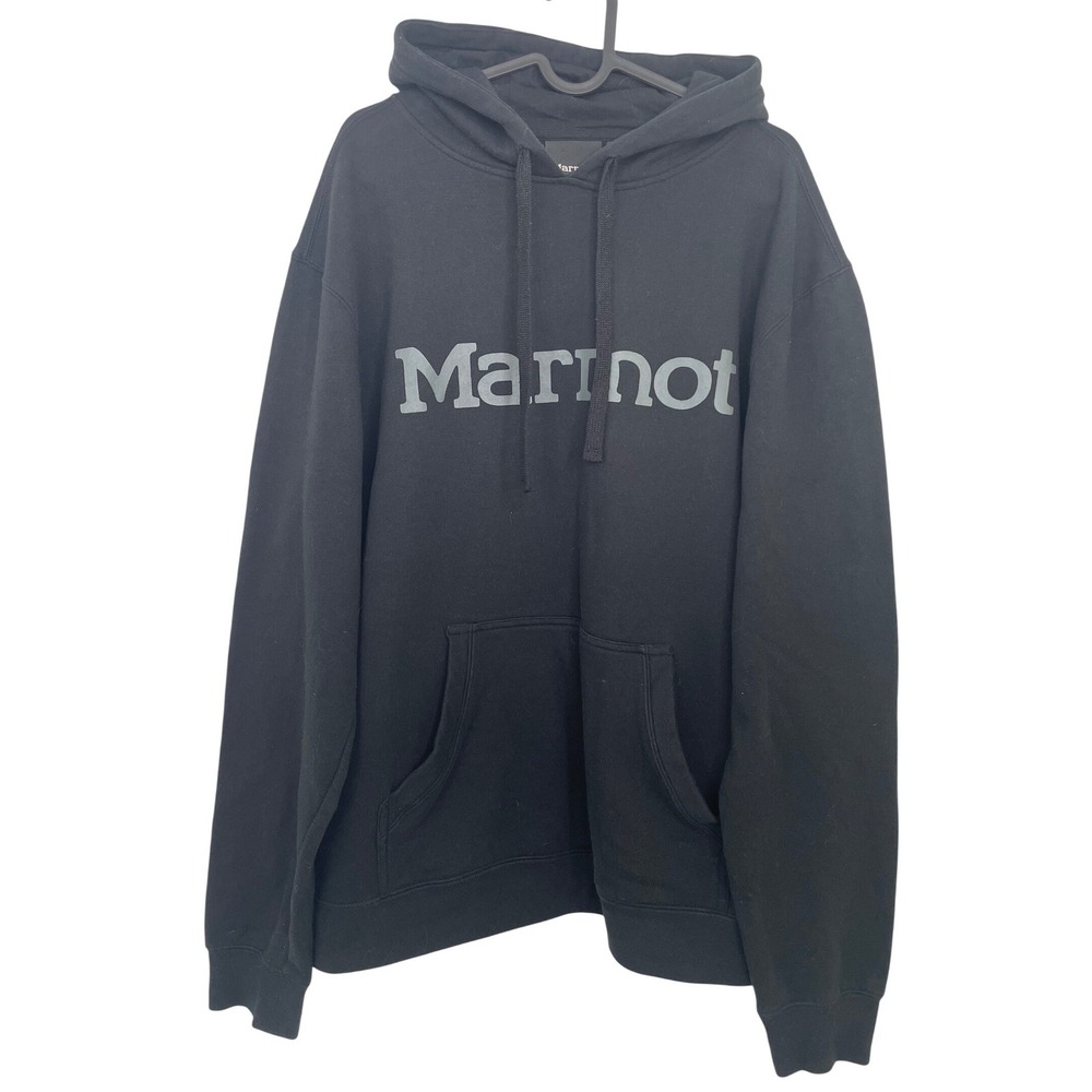 Marmot Hoodie Pullover Logo Graphic Black XL